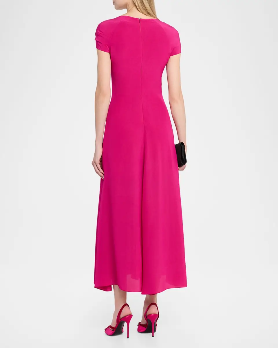 Prabal Gurung Twisted Cap-Sleeve A-Line Midi Dress | Thumbnail 3 Prabal Gurung Twisted Cap-Sleeve A-Line Midi Dress | Thumbnail 3
