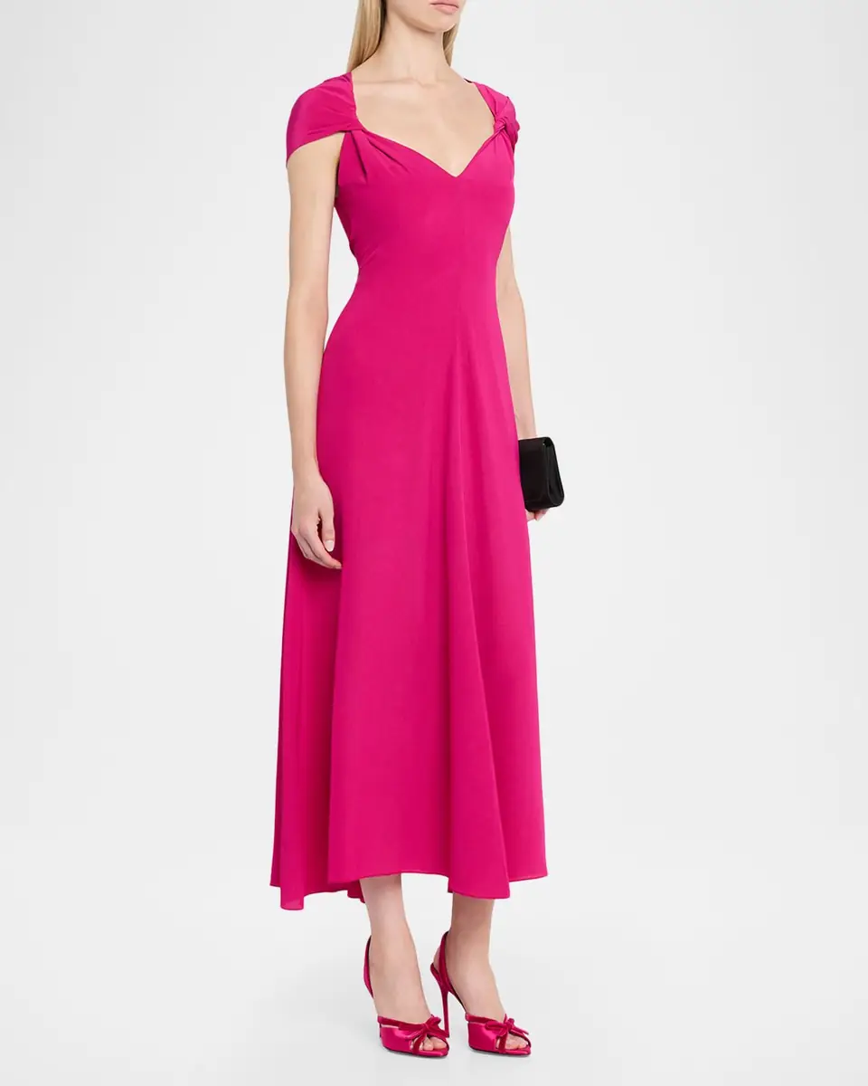 Prabal Gurung Twisted Cap-Sleeve A-Line Midi Dress | Thumbnail 4 Prabal Gurung Twisted Cap-Sleeve A-Line Midi Dress | Thumbnail 4