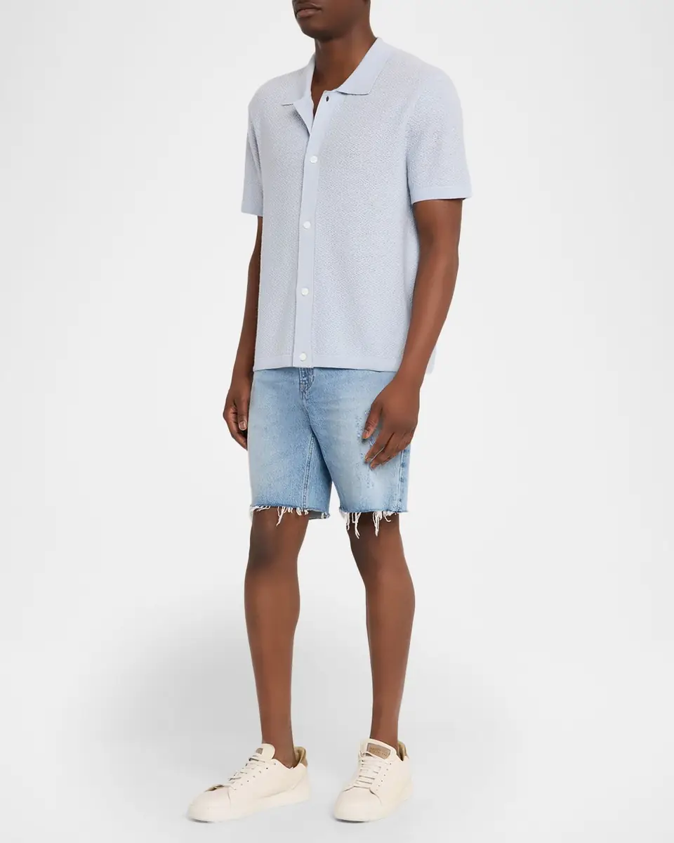 FRAME Men's Textured Short-Sleeve Shirt | Thumbnail 2 FRAME Men's Textured Short-Sleeve Shirt | Thumbnail 2