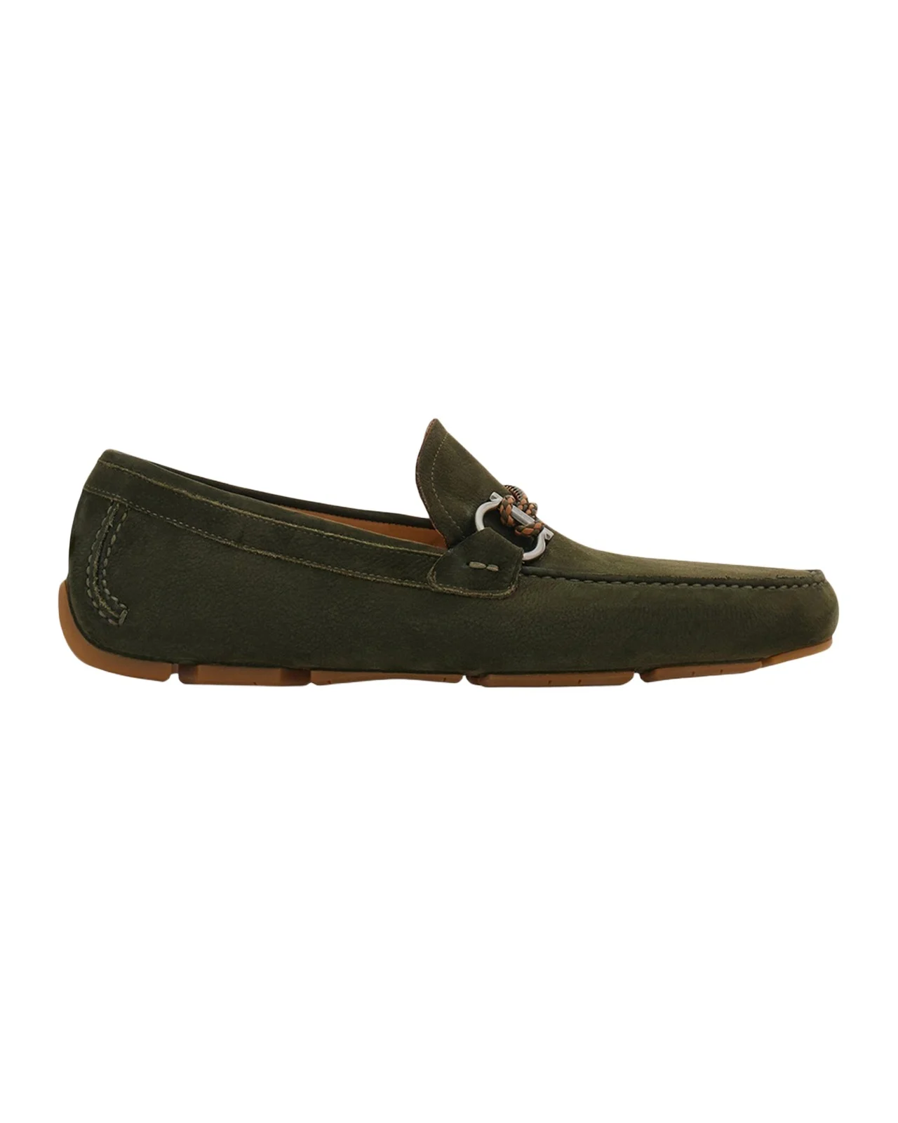 Men's Gancio Woven-Loop Nubuck Driving Loafers