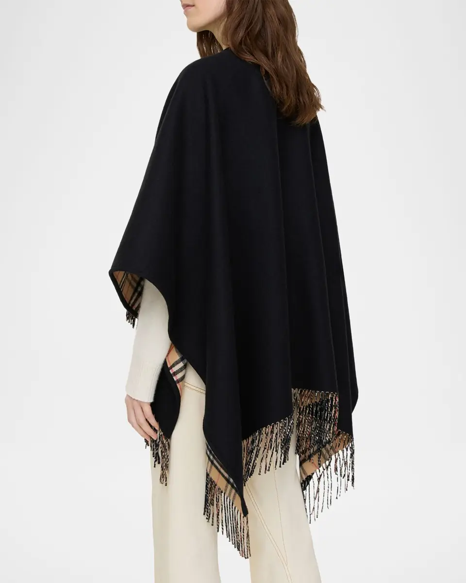 Burberry Reversible Check Wool Cape | Thumbnail 3 Burberry Reversible Check Wool Cape | Thumbnail 3