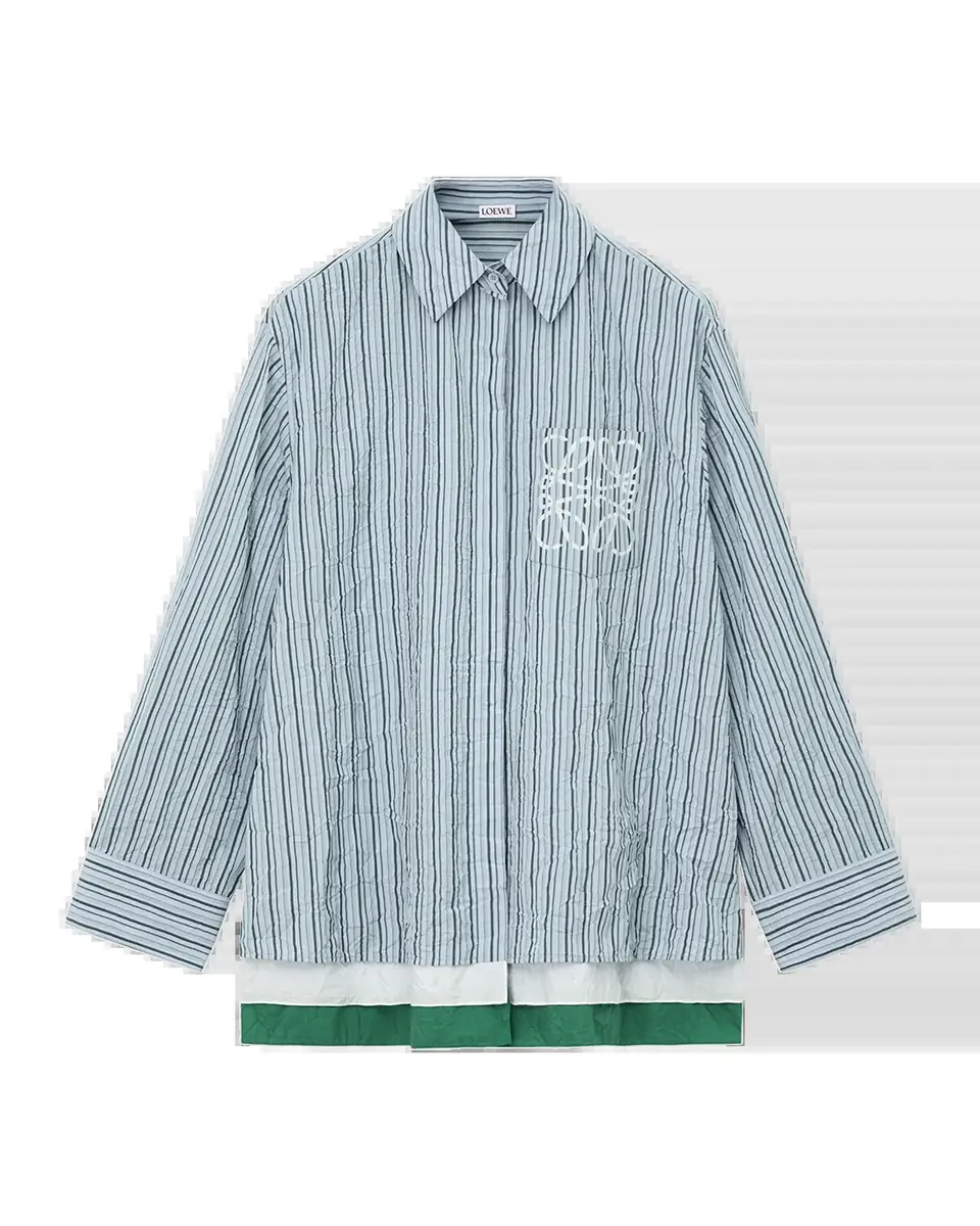 Loewe Striped Crinkled Cotton Button-Down Shirt | Thumbnail 2