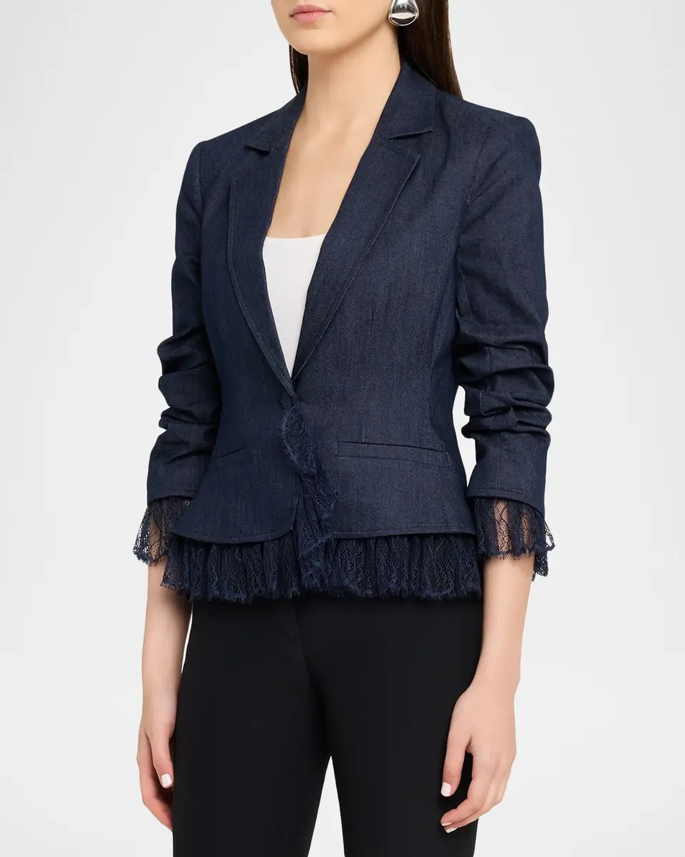 Cinq à Sept Roxie Le Petit Denim Blazer | Thumbnail 4 Cinq à Sept Roxie Le Petit Denim Blazer | Thumbnail 4