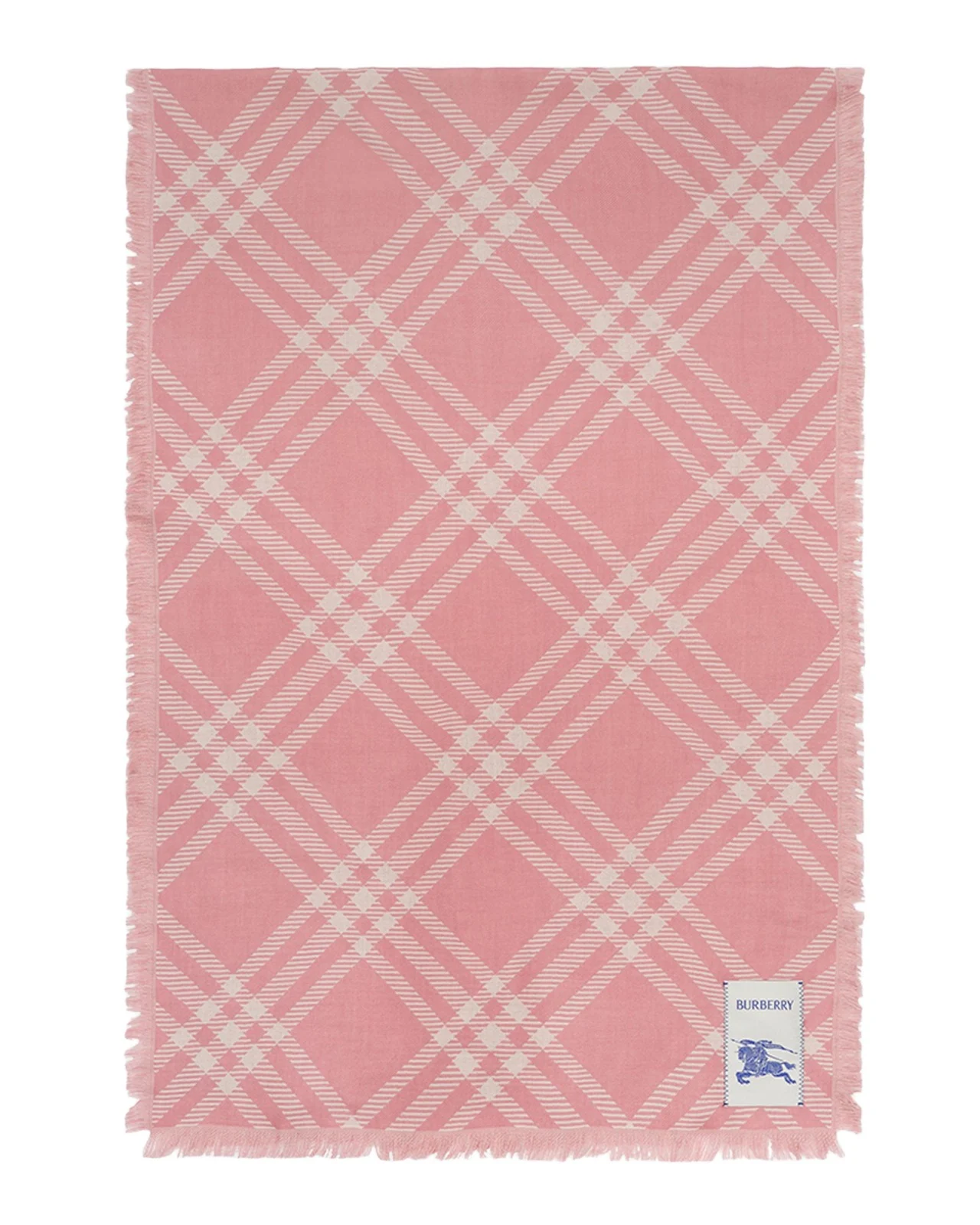 Burberry Wide Check Wool Silk Scarf