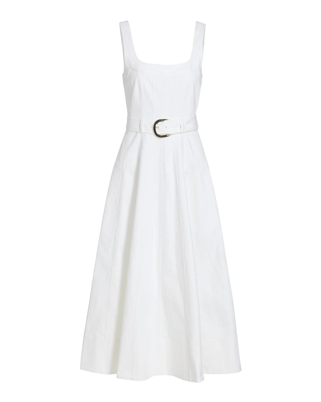 Cambree Belted A-Line Denim Midi Dress Cambree Belted A-Line Denim Midi Dress