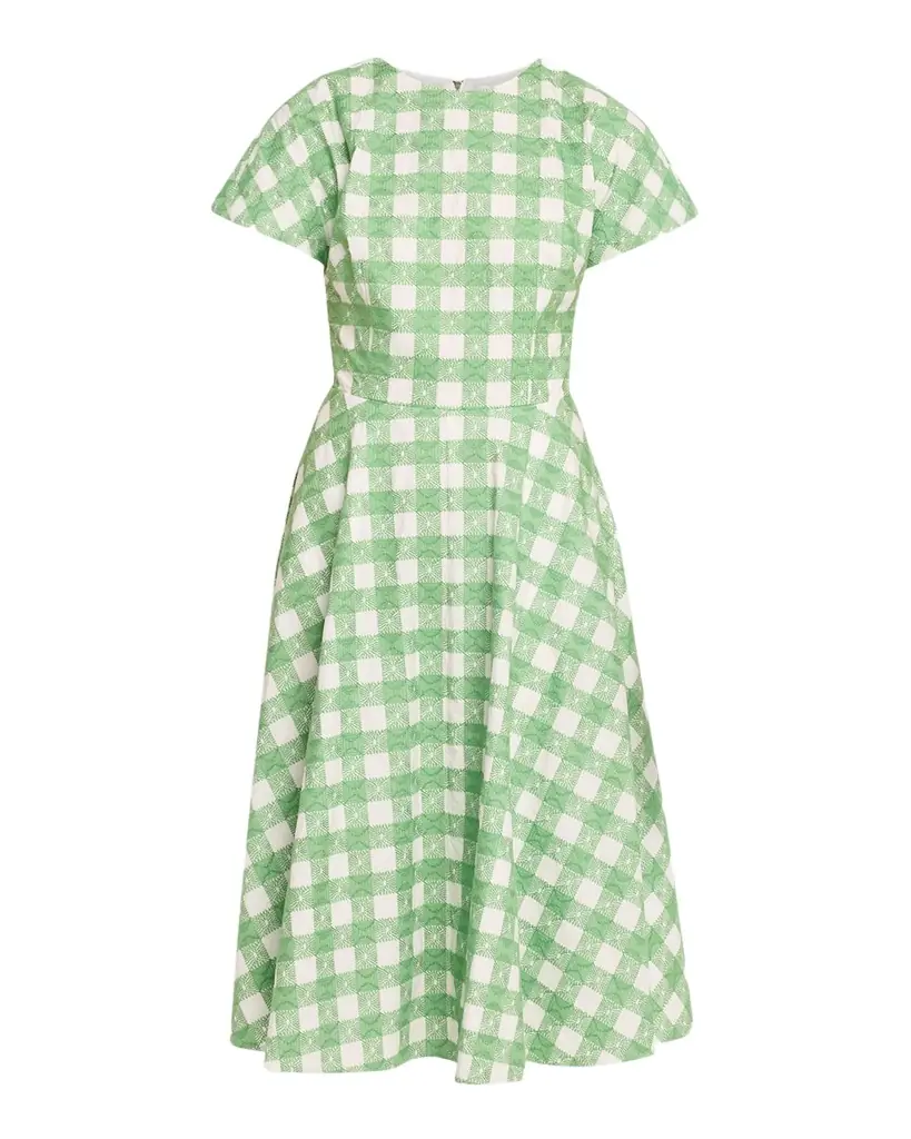 Buttercup Gingham Short-Sleeve Midi Dress Buttercup Gingham Short-Sleeve Midi Dress