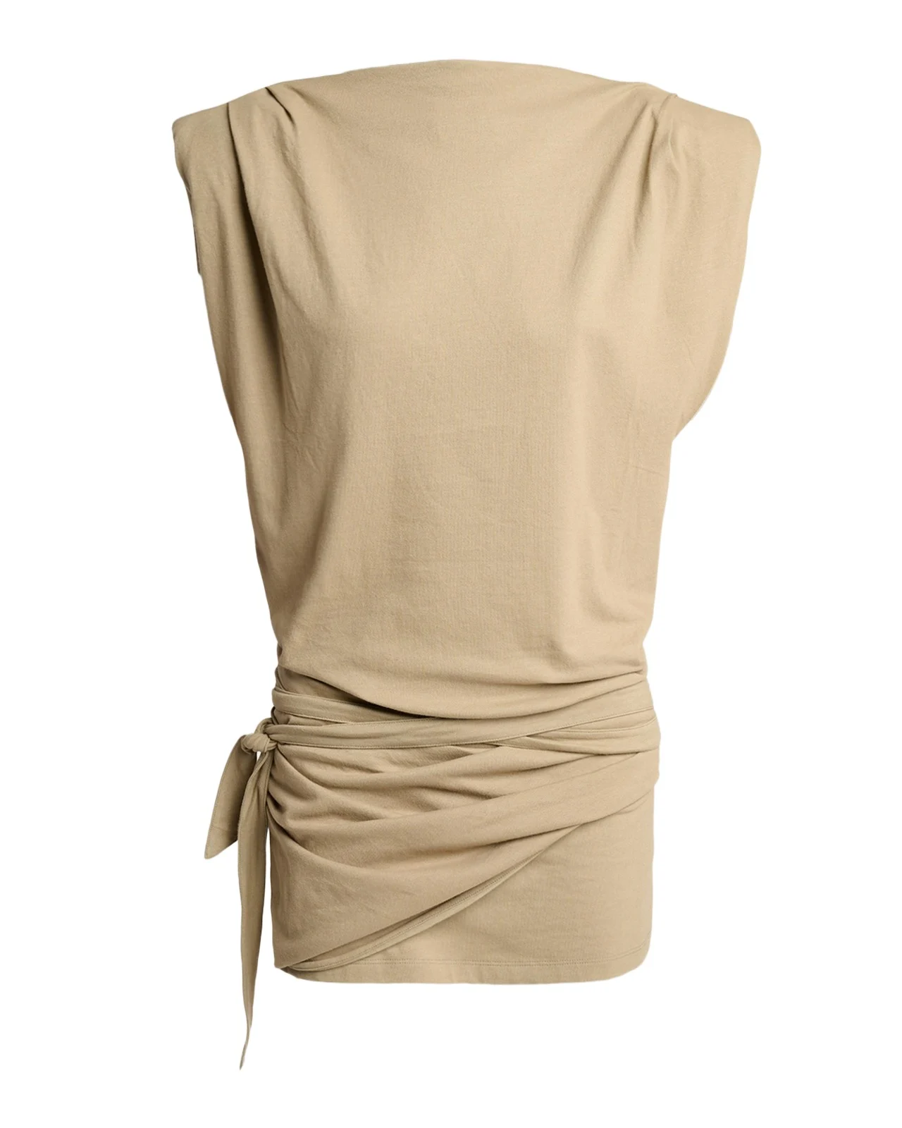Marielle Strong-Shoulder Wrap Mini Dress