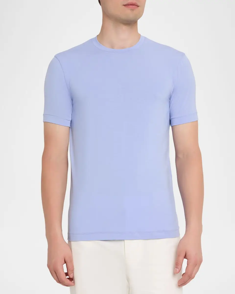 Giorgio Armani Men's Solid Viscose Stretch Jersey T-Shirt | Thumbnail 4 Giorgio Armani Men's Solid Viscose Stretch Jersey T-Shirt | Thumbnail 4