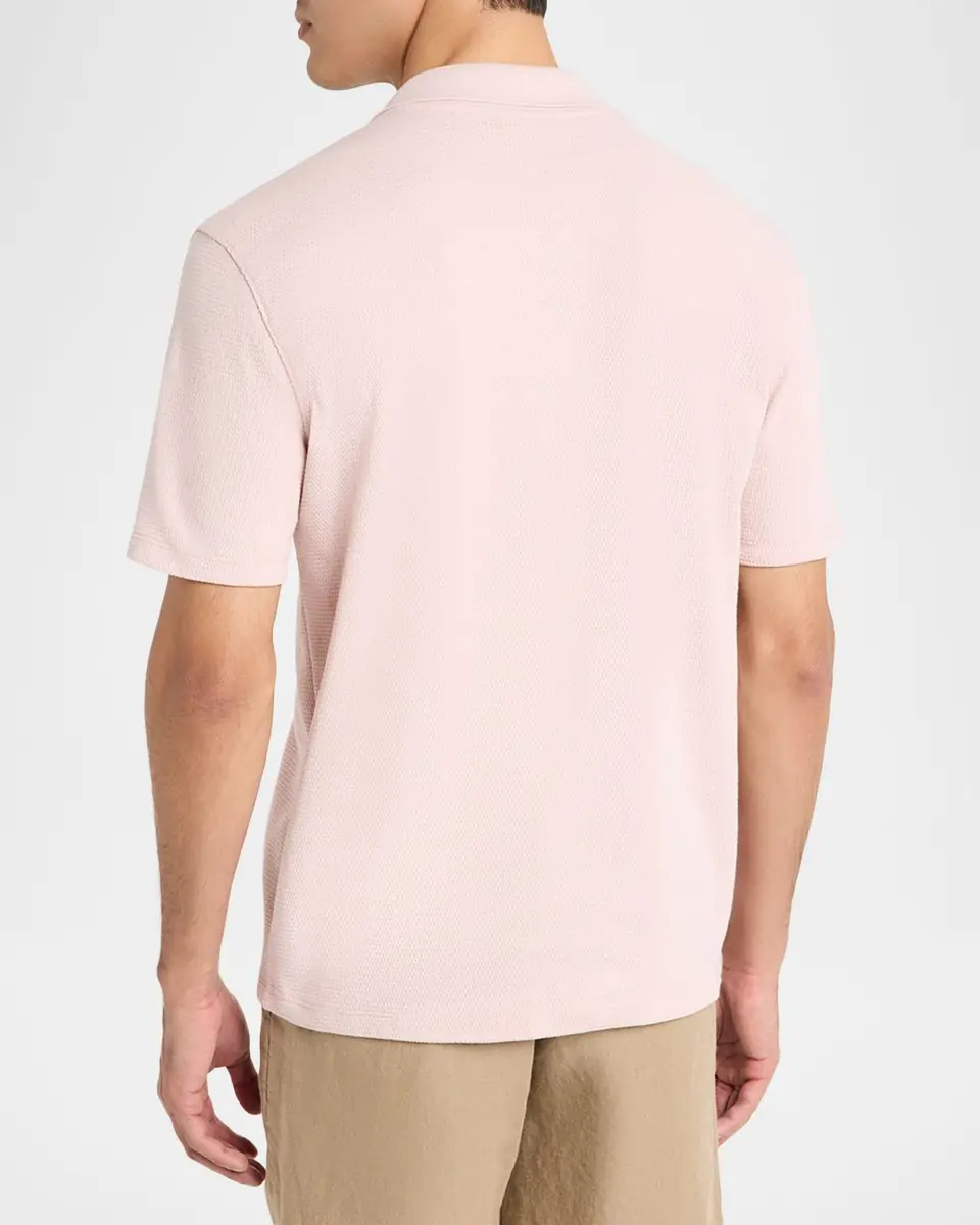 Vince Men's Textured Johnny Collar Polo Shirt | Thumbnail 3
