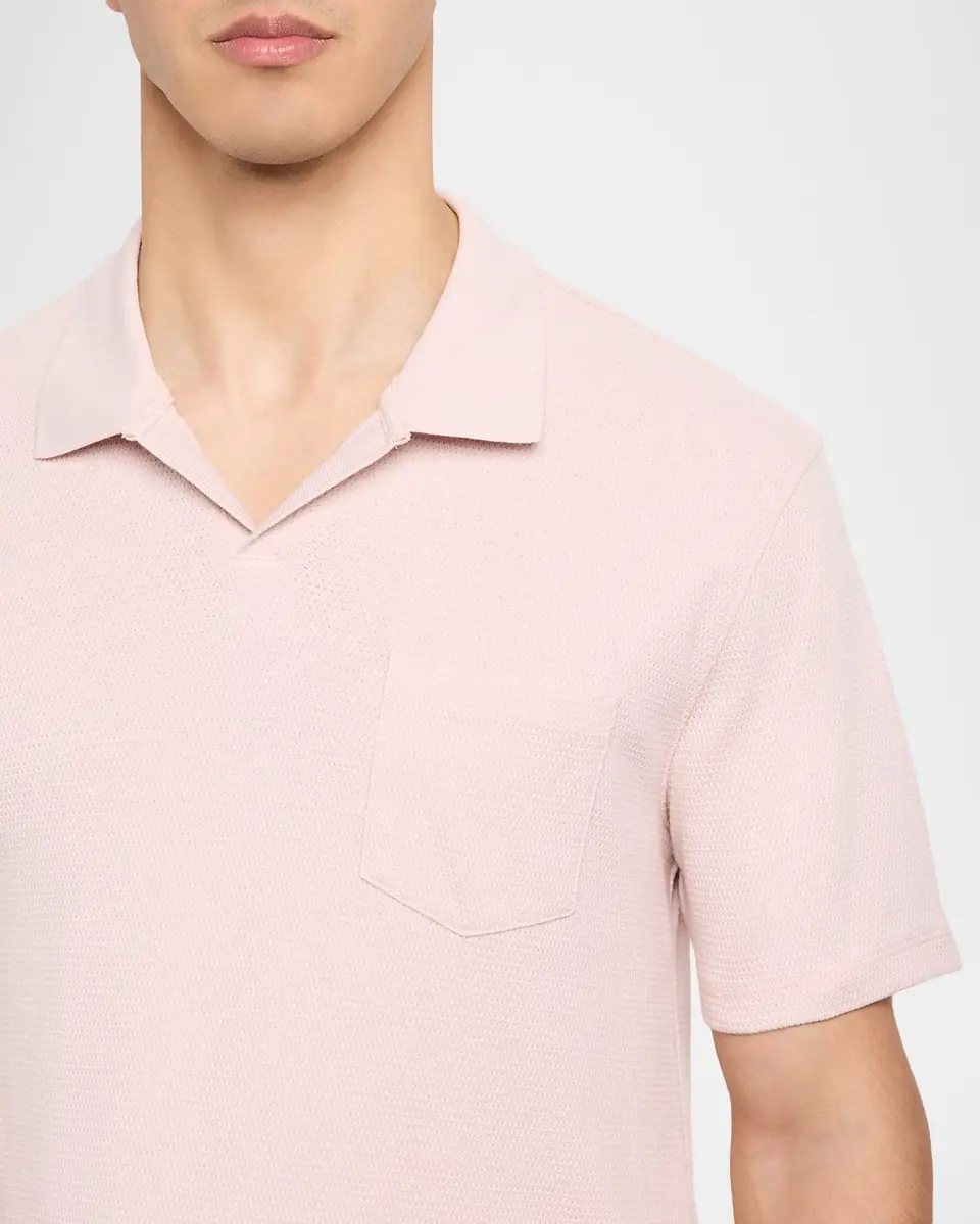 Vince Men's Textured Johnny Collar Polo Shirt | Thumbnail 5