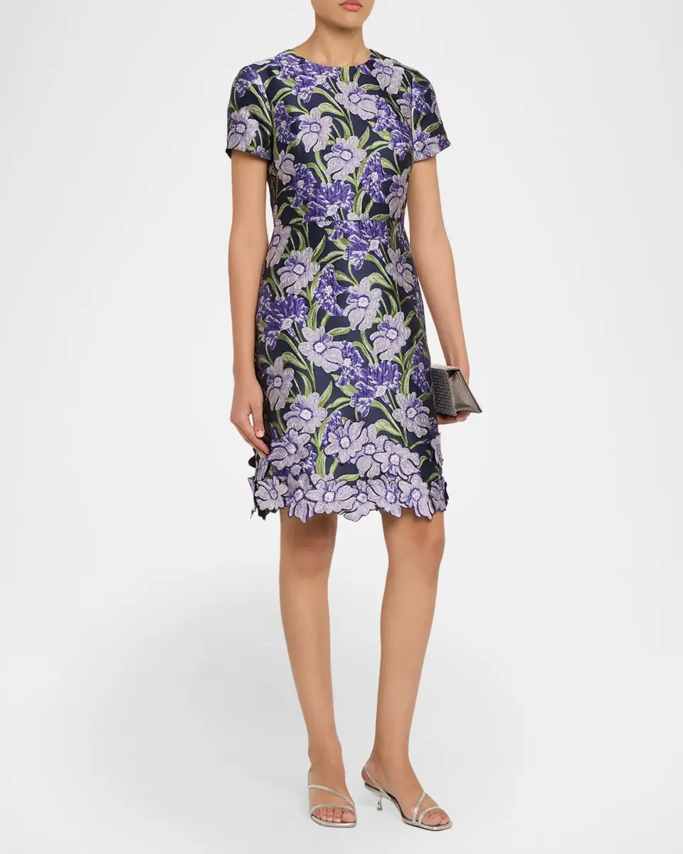 Theia Serenza Jacquard Mini Dress | Thumbnail 4 Theia Serenza Jacquard Mini Dress | Thumbnail 4
