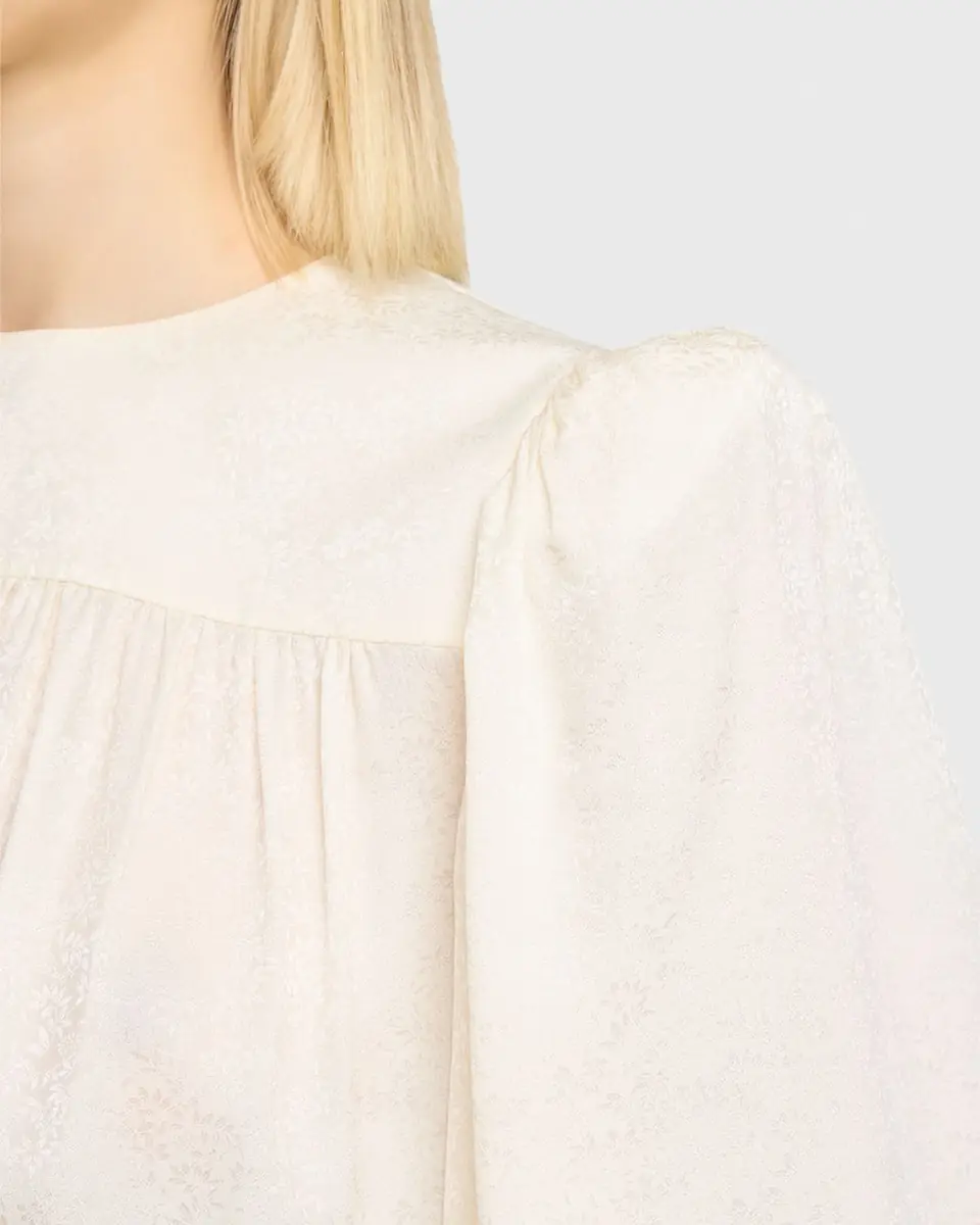 Chloe Strong-Shoulder Floral Silk Jacquard Top | Thumbnail 5 Chloe Strong-Shoulder Floral Silk Jacquard Top | Thumbnail 5