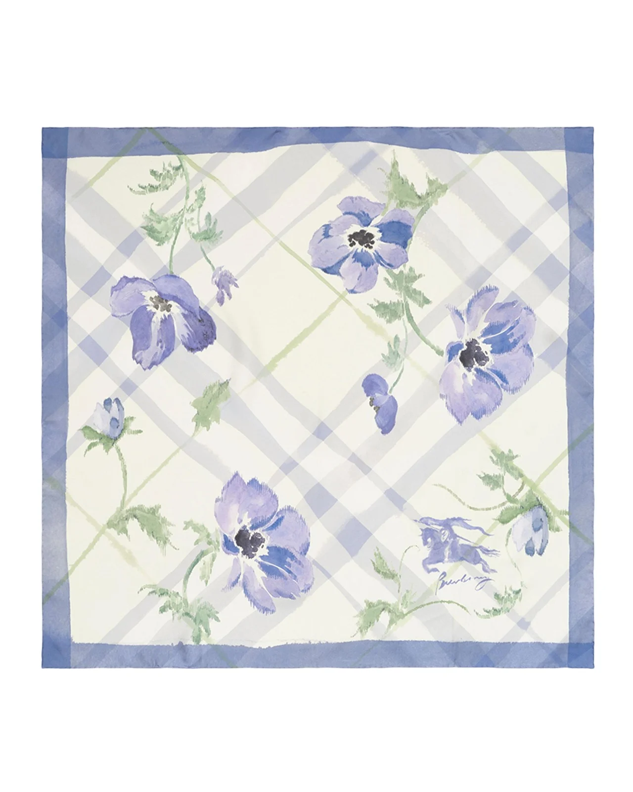 Burberry Watercolor Check Silk Scarf