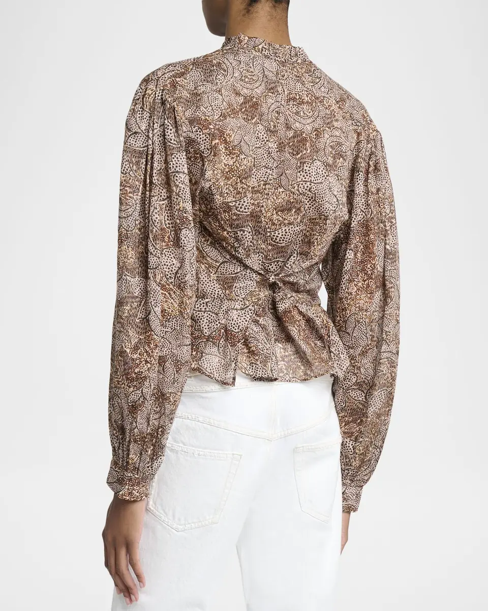 Isabel Marant Celeny Floral Button-Front Crop Blouse | Thumbnail 3 Isabel Marant Celeny Floral Button-Front Crop Blouse | Thumbnail 3