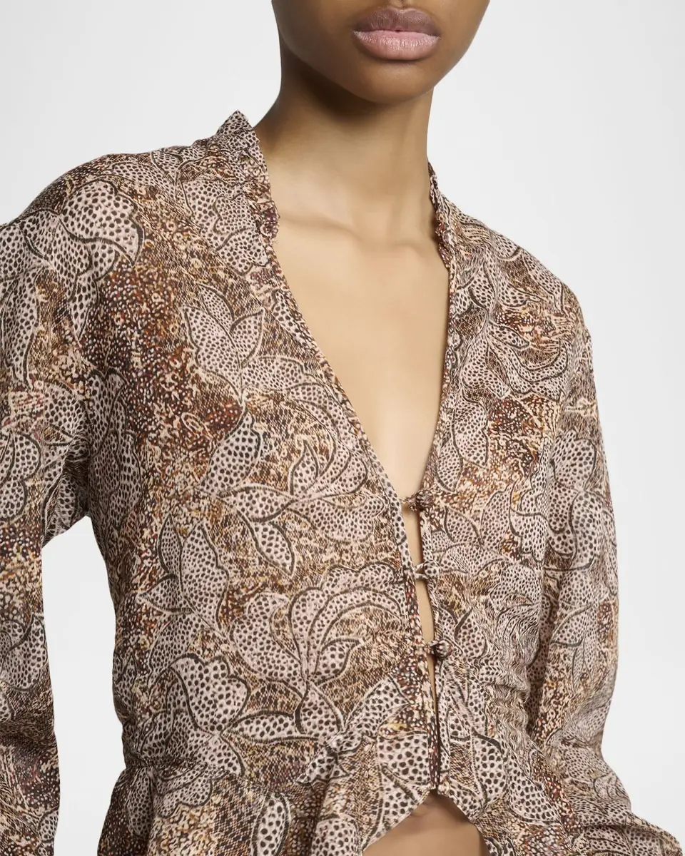 Isabel Marant Celeny Floral Button-Front Crop Blouse | Thumbnail 5 Isabel Marant Celeny Floral Button-Front Crop Blouse | Thumbnail 5