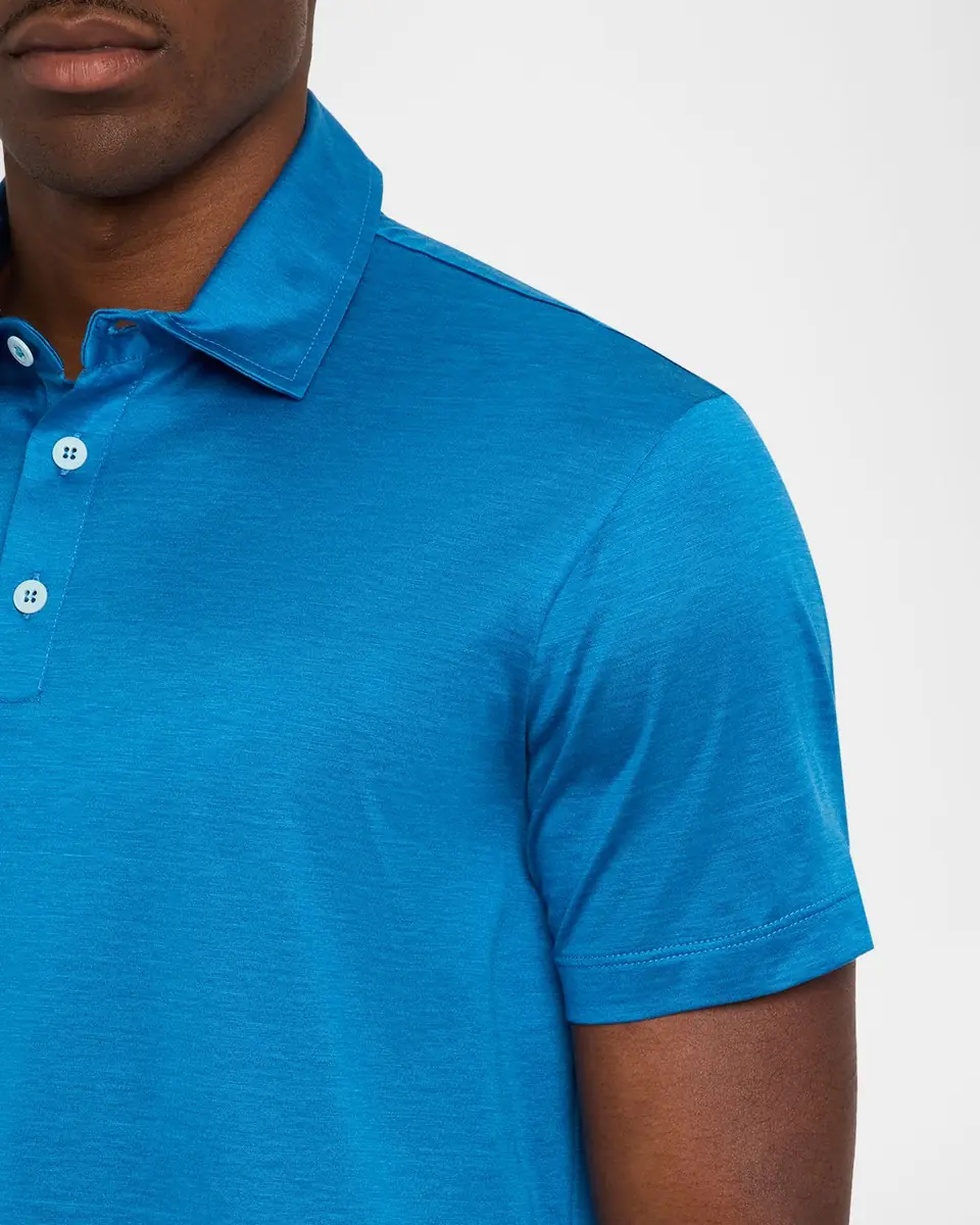 Giorgio Armani Men's Silk and Cotton Polo Shirt | Thumbnail 5 Giorgio Armani Men's Silk and Cotton Polo Shirt | Thumbnail 5