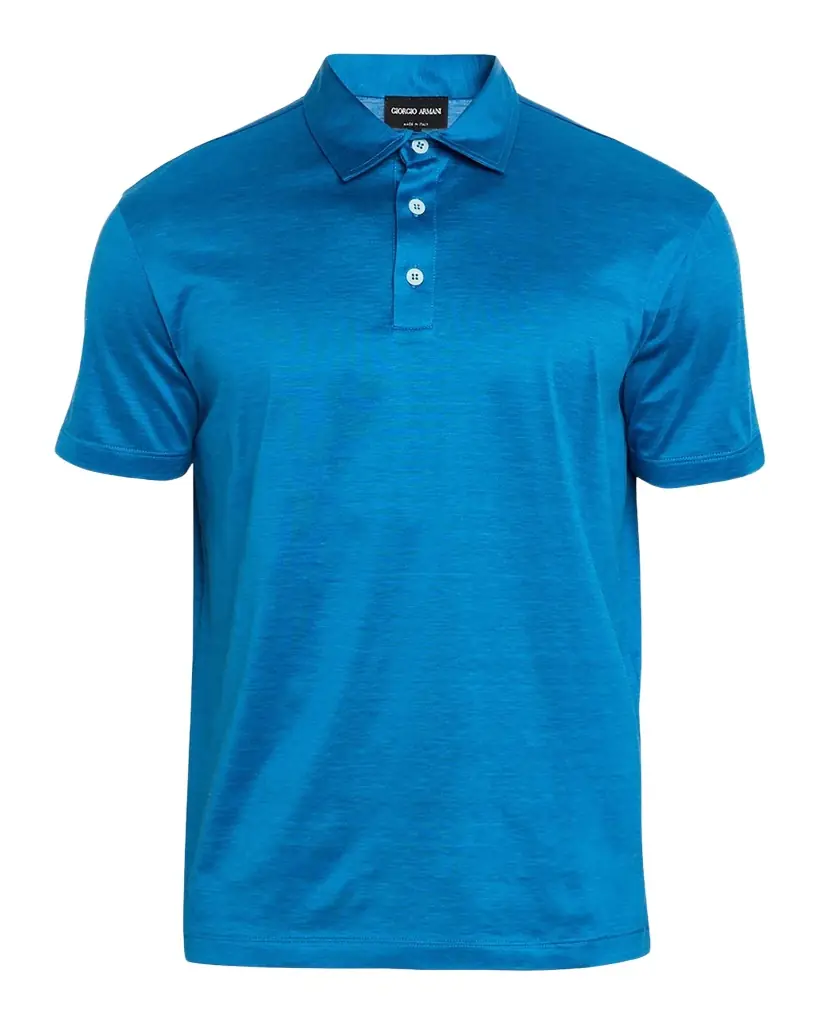Men's Silk and Cotton Polo Shirt