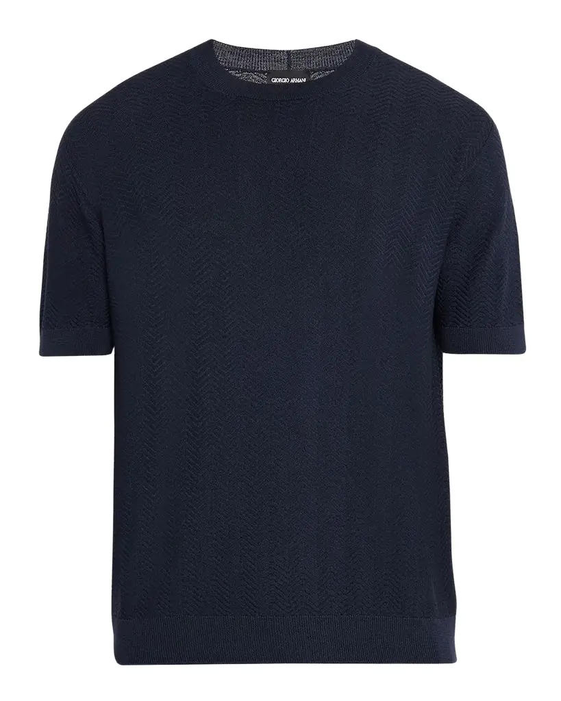 Chevron Silk-Cotton T-Shirt