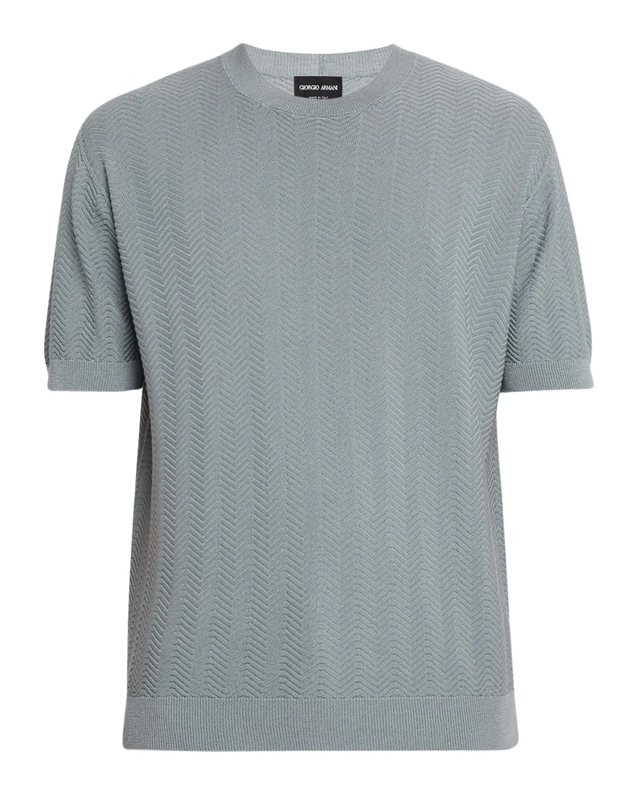 Men's Silk and Cotton Chevron Crewneck Sweater Men's Silk and Cotton Chevron Crewneck Sweater