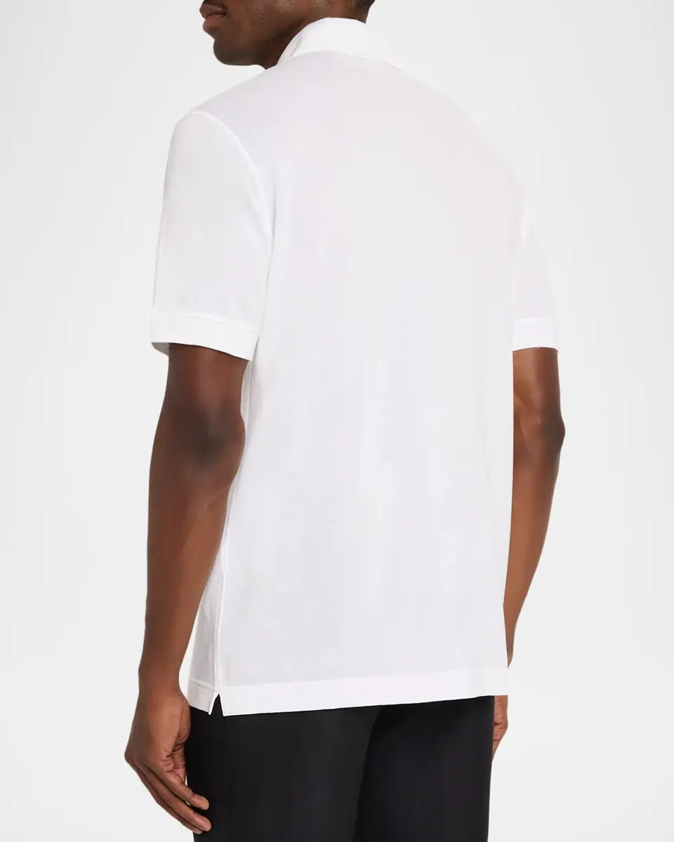 Dolce & Gabbana Men's Cotton Pique Polo Shirt with Branded Tag | Thumbnail 3 Dolce & Gabbana Men's Cotton Pique Polo Shirt with Branded Tag | Thumbnail 3