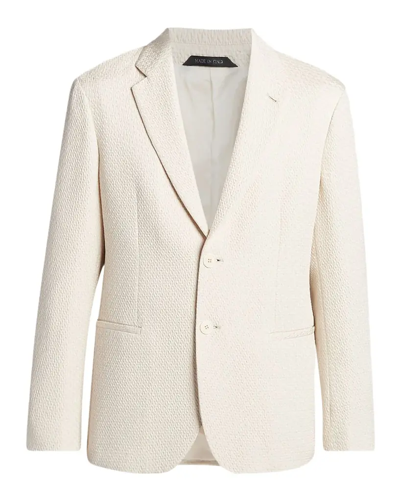 Giorgio Armani Men's Silk and Nylon Jacquard Single-Breasted Blazer
