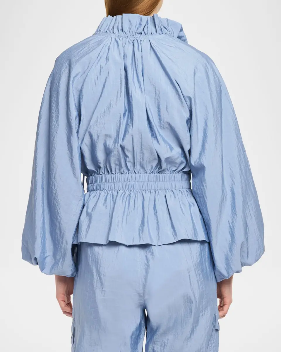Cinq à Sept Deana Ruffled-Collar Nylon Peplum Jacket | Thumbnail 2 Cinq à Sept Deana Ruffled-Collar Nylon Peplum Jacket | Thumbnail 2