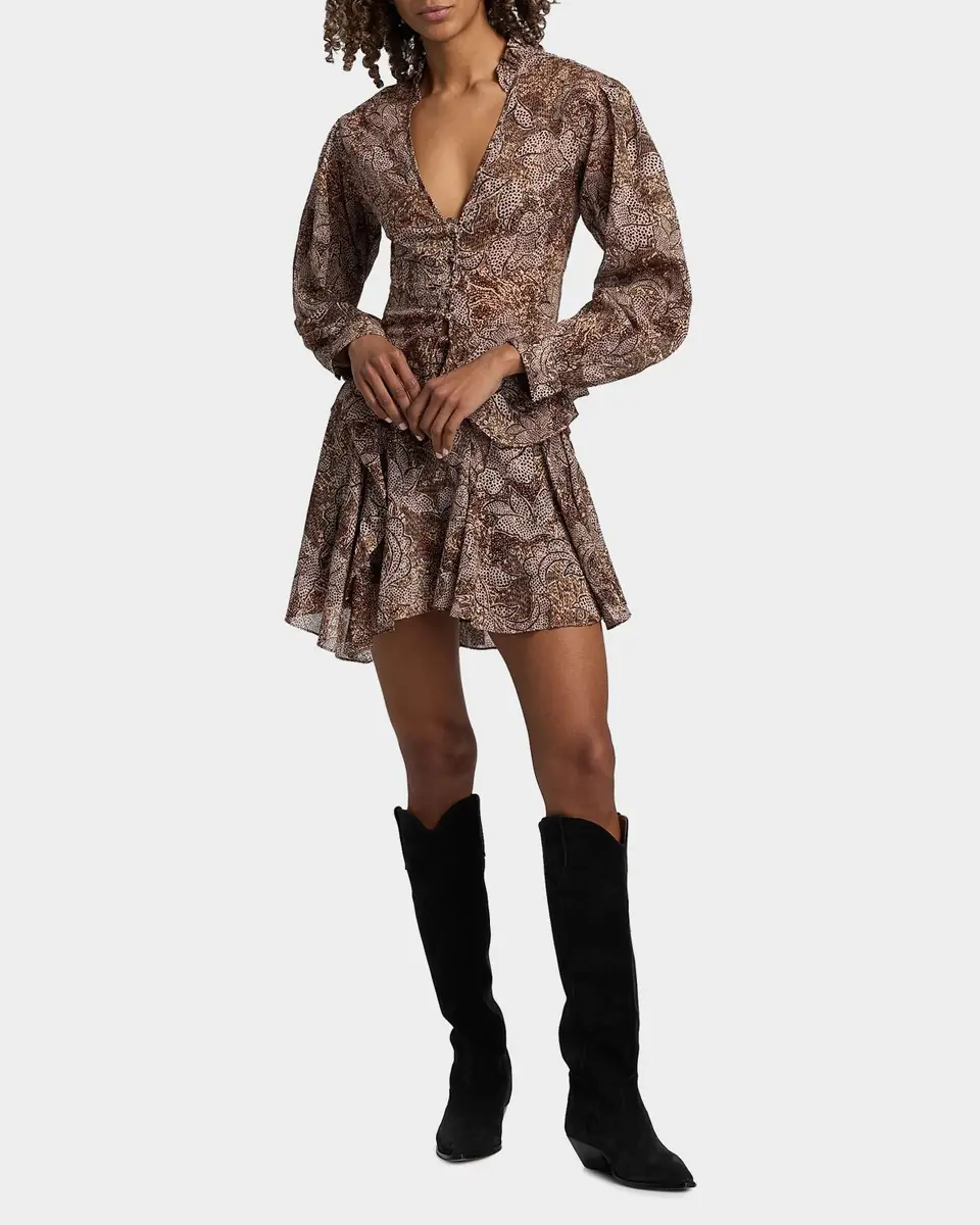Isabel Marant Camia Paisley-Print Ruflled Mini Skirt | Thumbnail 2 Isabel Marant Camia Paisley-Print Ruflled Mini Skirt | Thumbnail 2