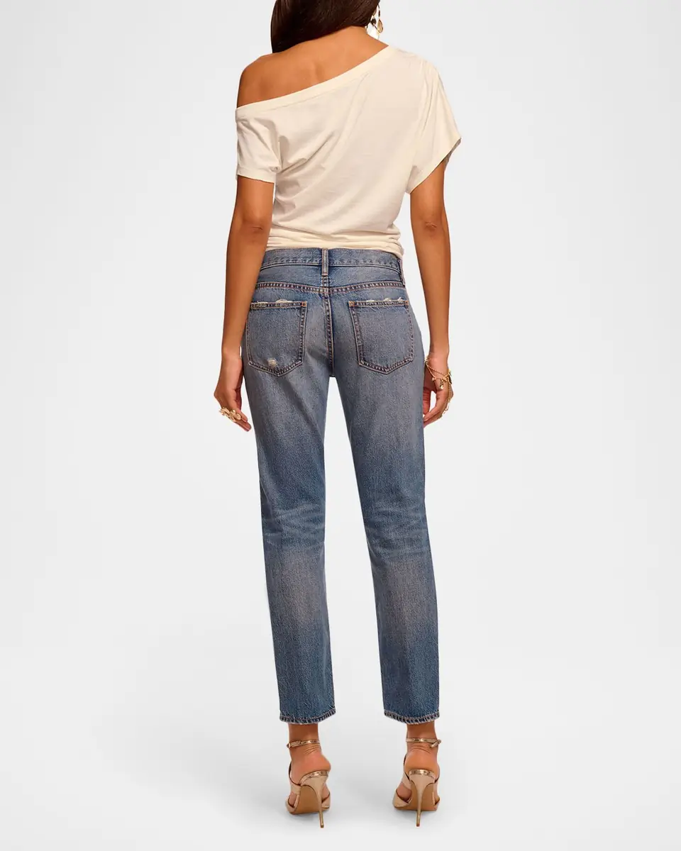 Ramy Brook Milla Distressed Low-Rise Tapered Jeans | Thumbnail 3 Ramy Brook Milla Distressed Low-Rise Tapered Jeans | Thumbnail 3