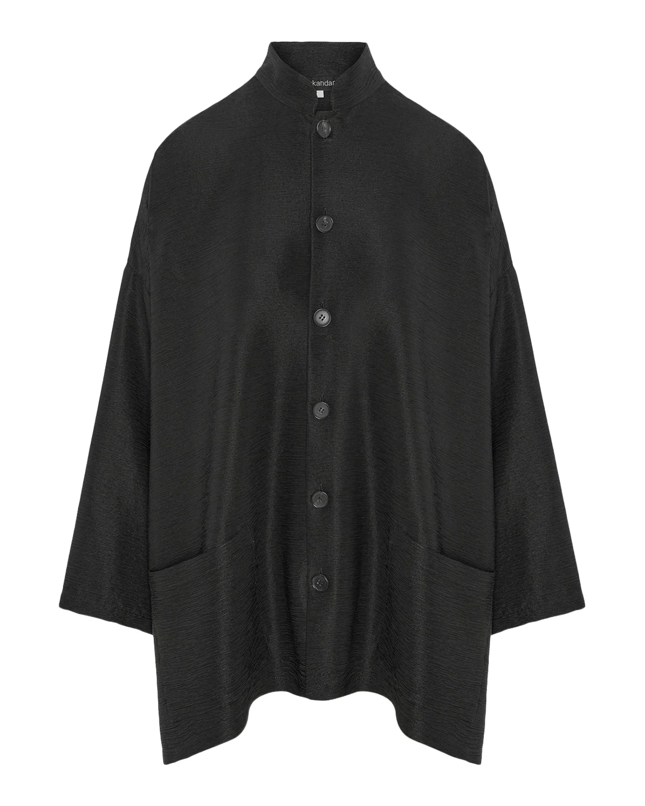 Wide A-Line Mandarin Jacket - Long Length Wide A-Line Mandarin Jacket - Long Length