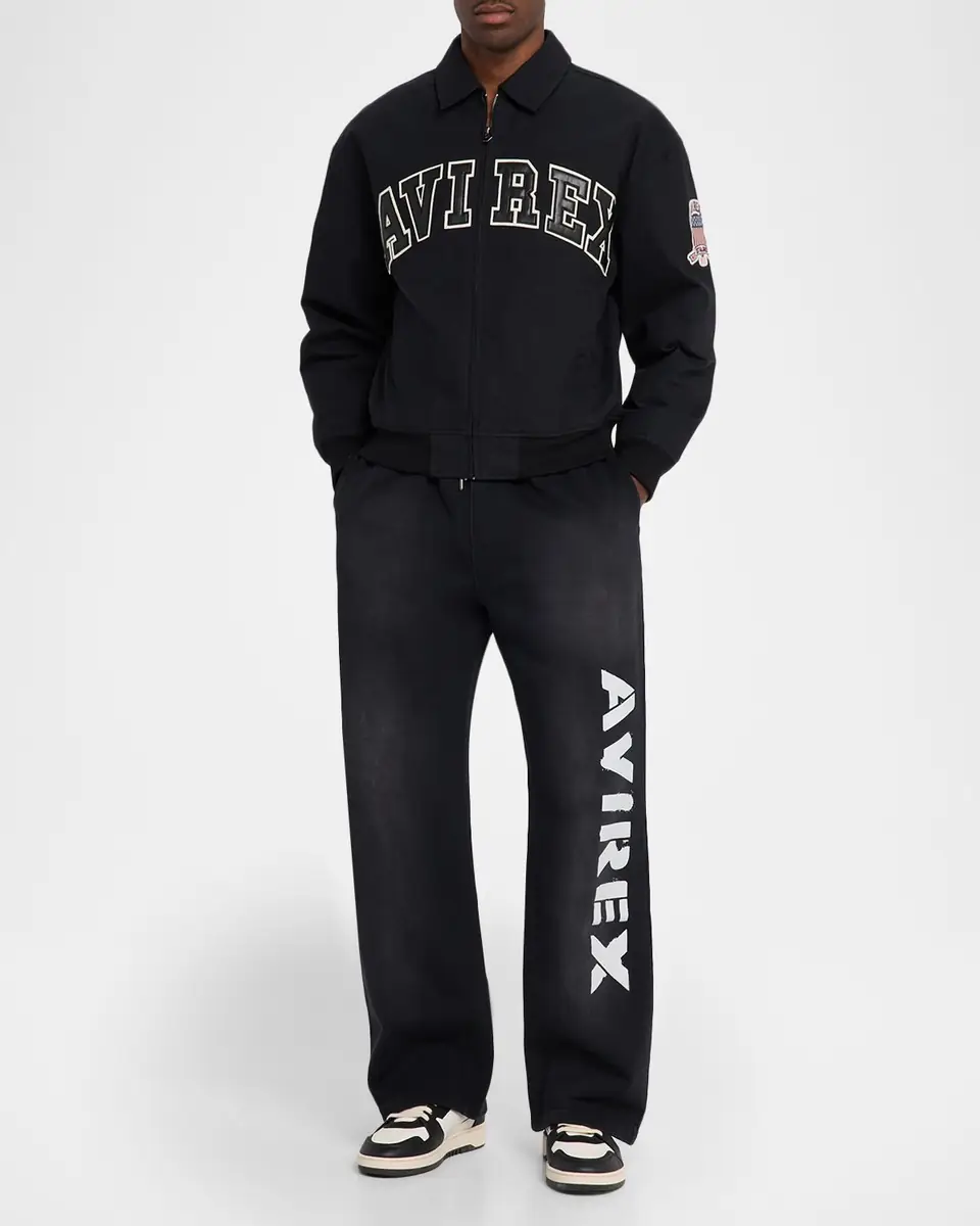 Avirex Men's Distress Icon Fleece Drawstring Pants | Thumbnail 2 Avirex Men's Distress Icon Fleece Drawstring Pants | Thumbnail 2