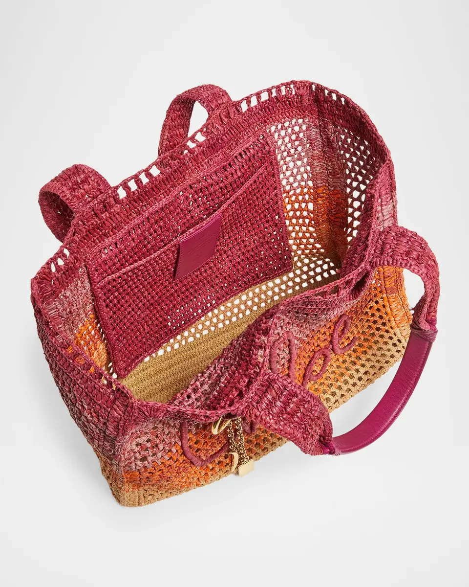 Chloé Summer Banana Ombre Raffia Tote Bag | Thumbnail 4 Chloé Summer Banana Ombre Raffia Tote Bag | Thumbnail 4