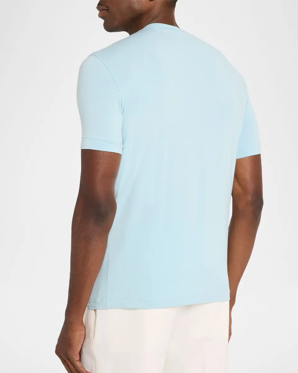 Giorgio Armani Men's Short-Sleeved Cotton Jersey T-Shirt | Thumbnail 3 Giorgio Armani Men's Short-Sleeved Cotton Jersey T-Shirt | Thumbnail 3