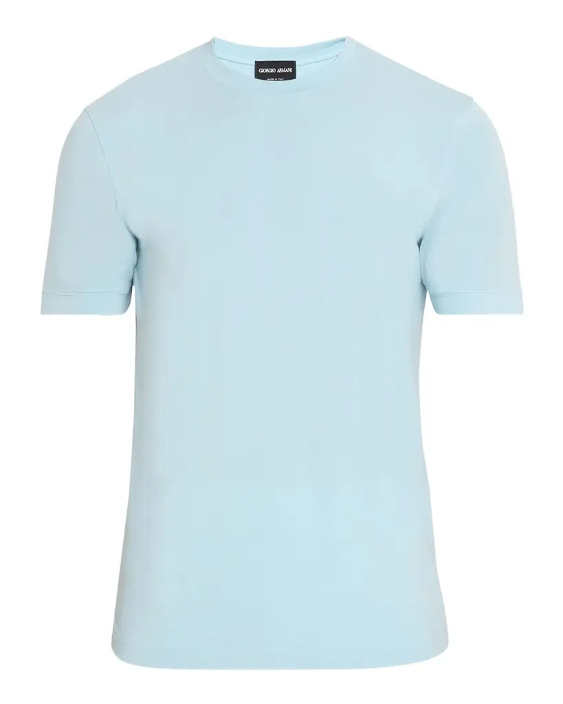 Giorgio Armani Men's Short-Sleeved Cotton Jersey T-Shirt | Image 1 Giorgio Armani Men's Short-Sleeved Cotton Jersey T-Shirt | Image 1