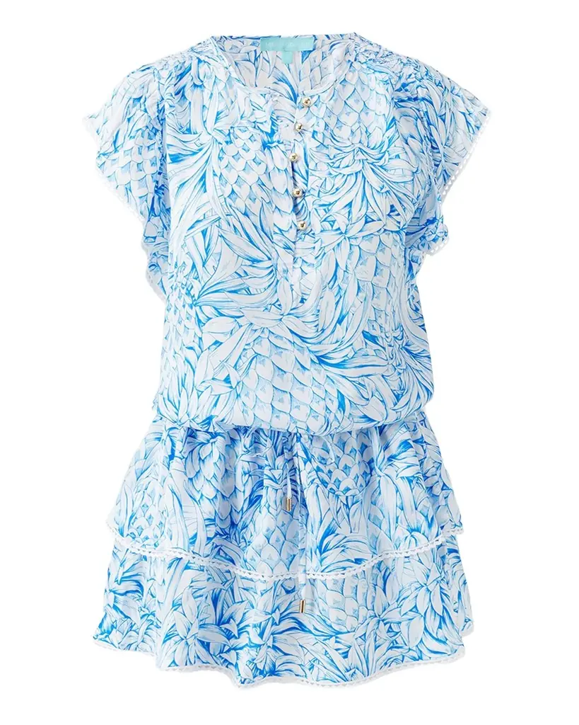 Melissa Odabash Lenni Pineapple Short-Sleeve Mini Dress | Image 1 Melissa Odabash Lenni Pineapple Short-Sleeve Mini Dress | Image 1
