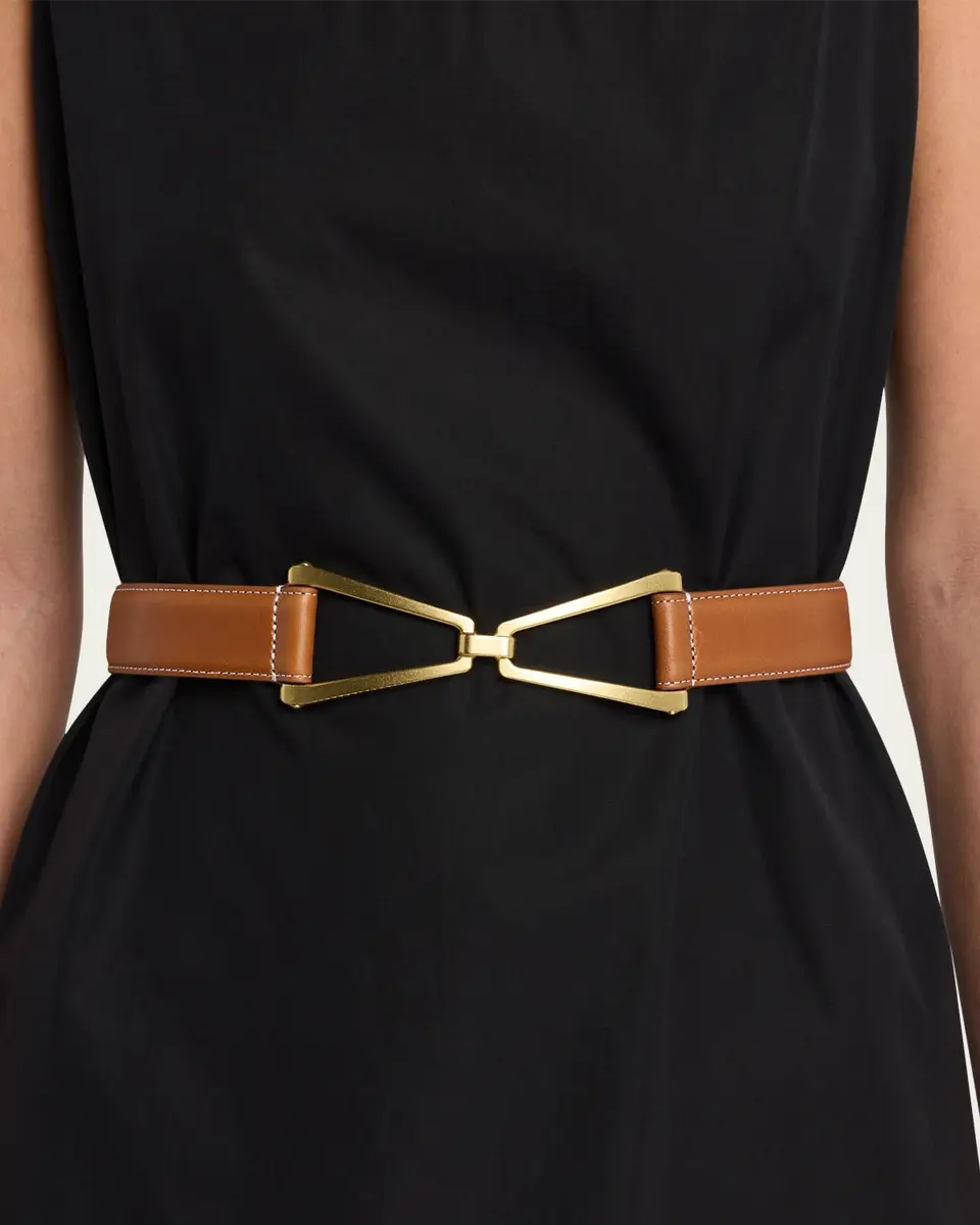 Veronica Beard V Leather Belt | Thumbnail 2