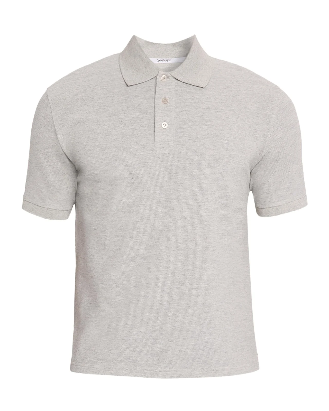 Saint Laurent Men's Embroidered Cassandre Cotton Polo Shirt