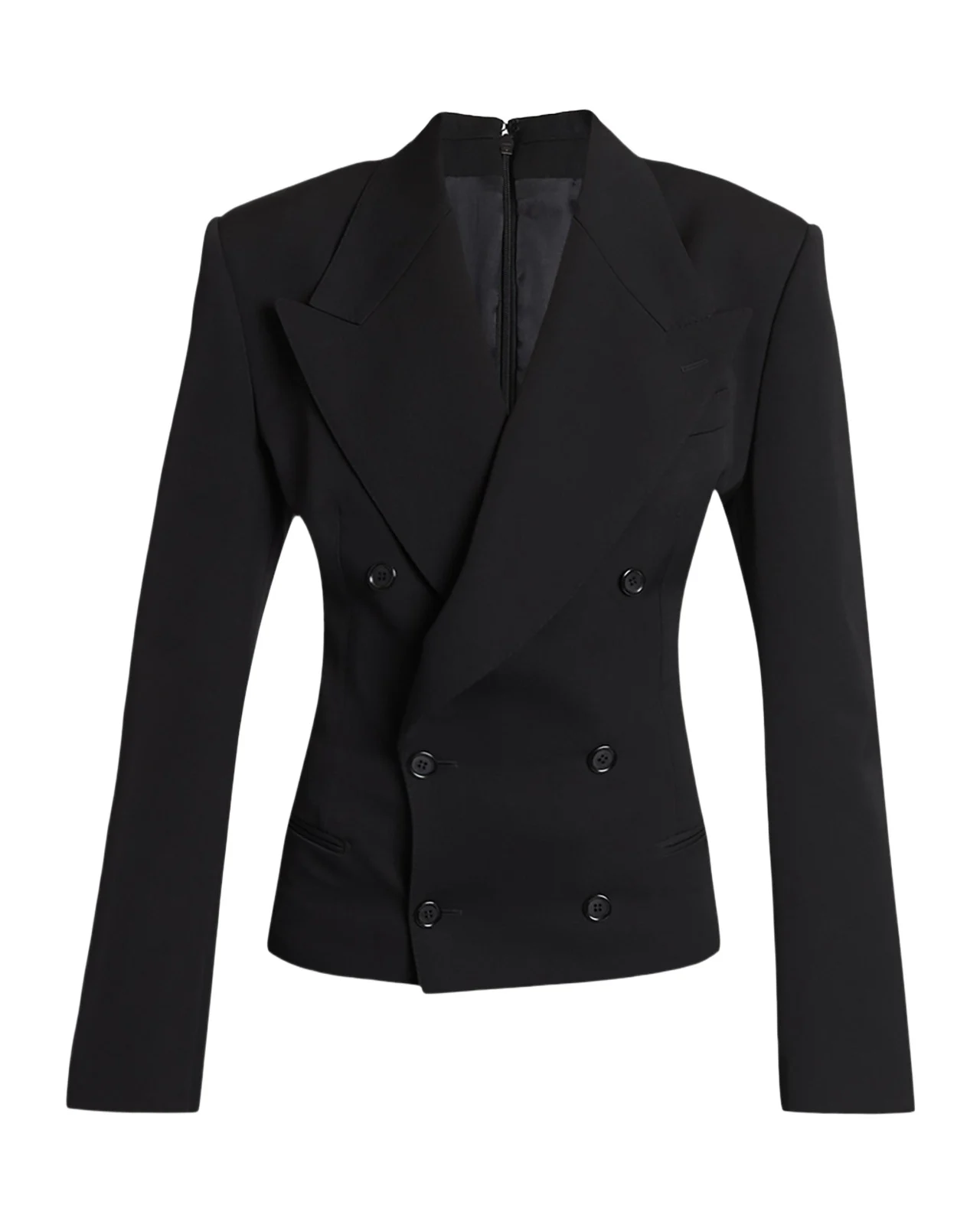 Dolce & Gabbana Exaggerated Shoulder Double-Breasted Silk Jacket