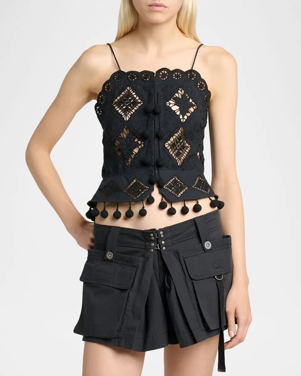 Isabel Marant Nelssy Broderie Anglaise Sleeveless Top | Thumbnail 3