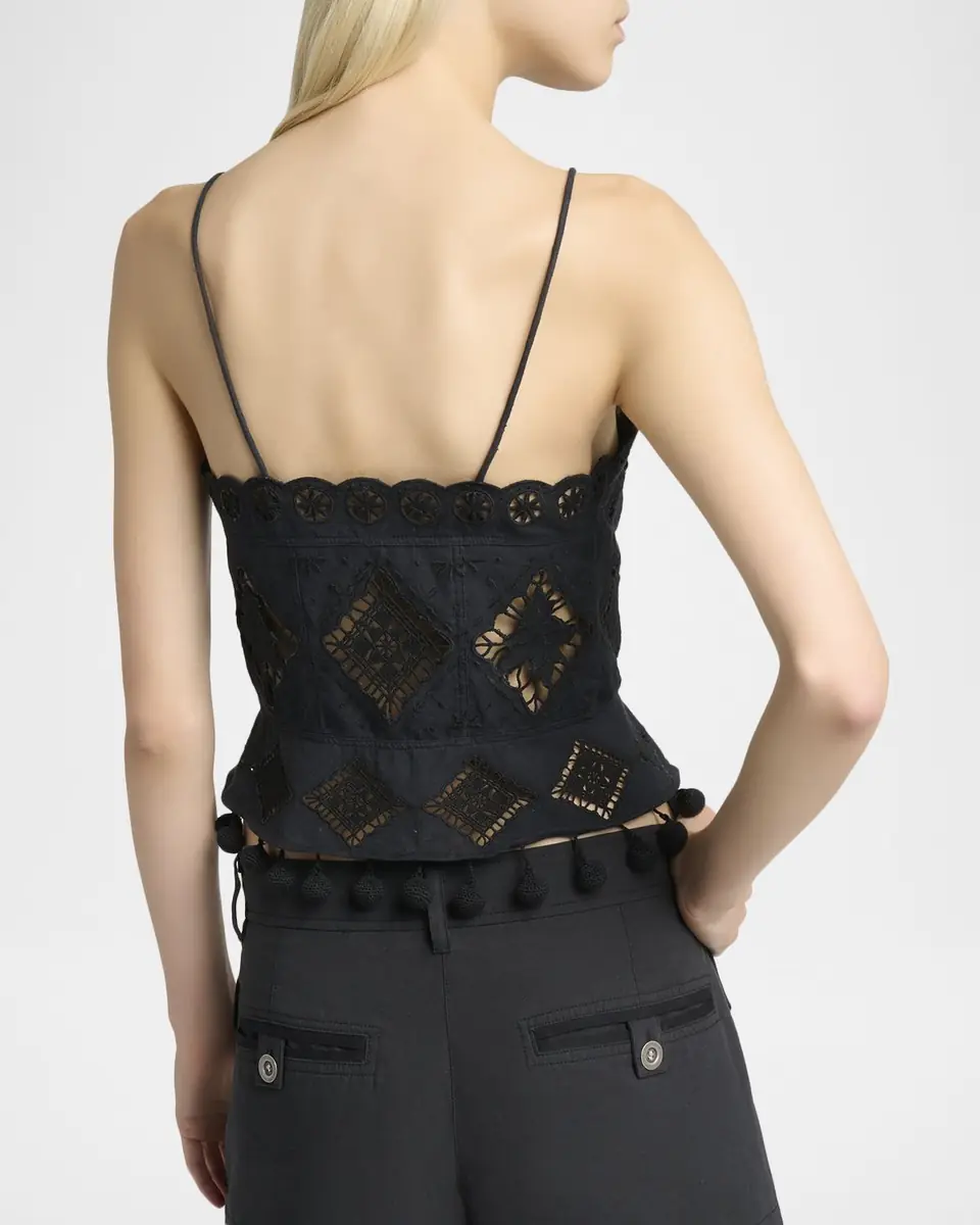 Isabel Marant Nelssy Broderie Anglaise Sleeveless Top | Thumbnail 6