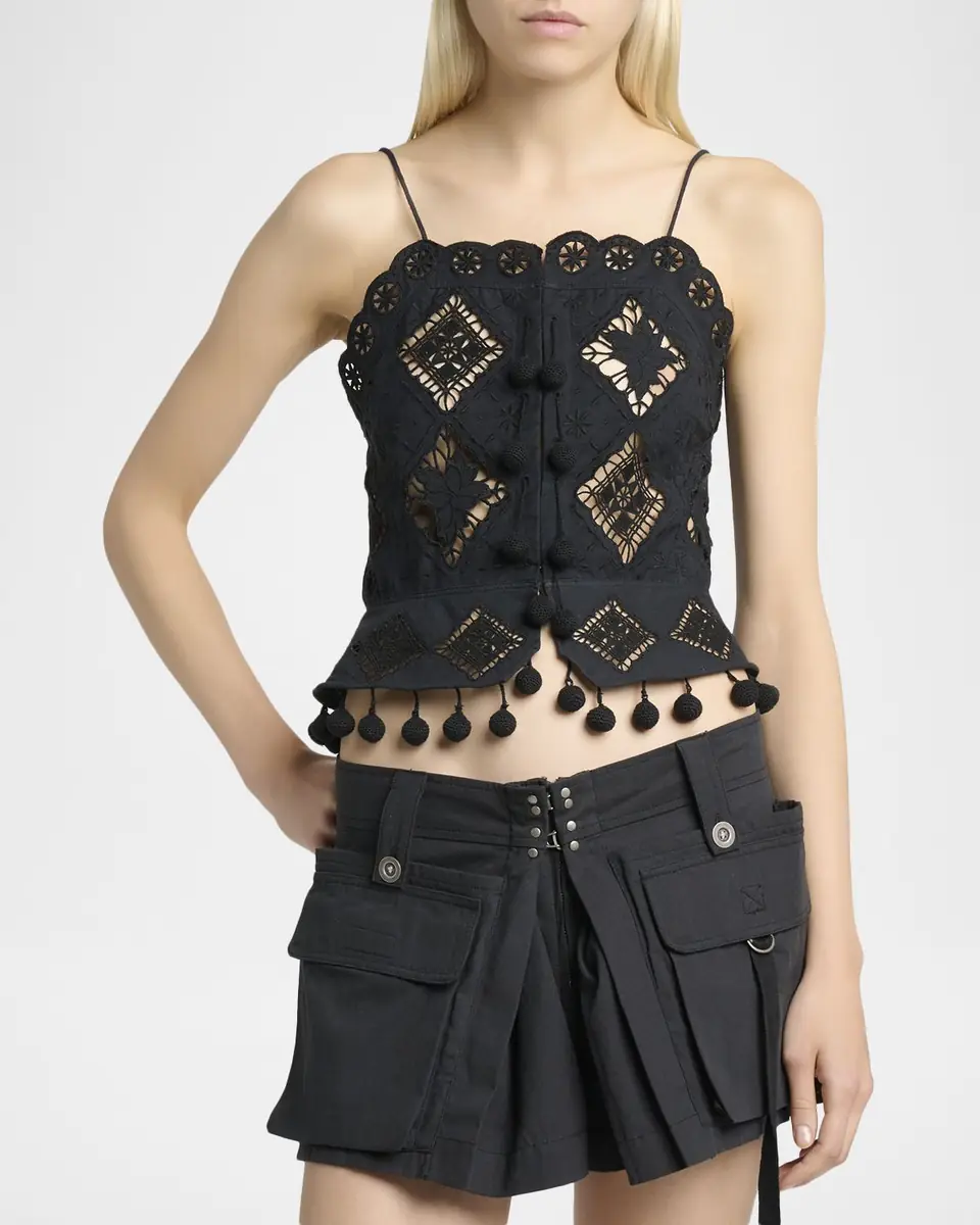 Isabel Marant Nelssy Broderie Anglaise Sleeveless Top | Thumbnail 7