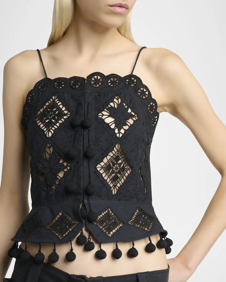 Isabel Marant Nelssy Broderie Anglaise Sleeveless Top | Thumbnail 8