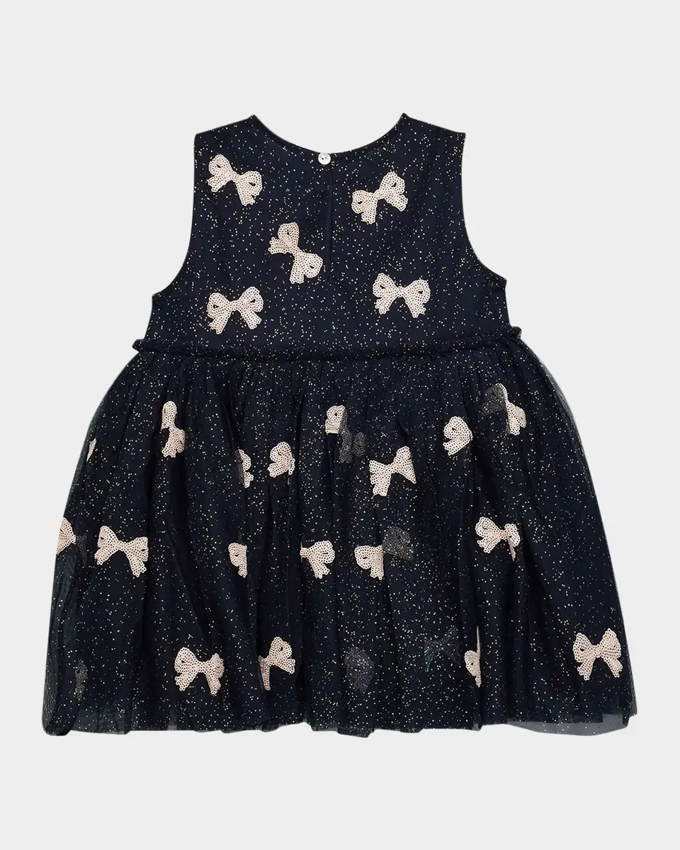 Konges Slojd Girl's Yvonne Sequined Bow Tulle Dress | Thumbnail 2 Konges Slojd Girl's Yvonne Sequined Bow Tulle Dress | Thumbnail 2