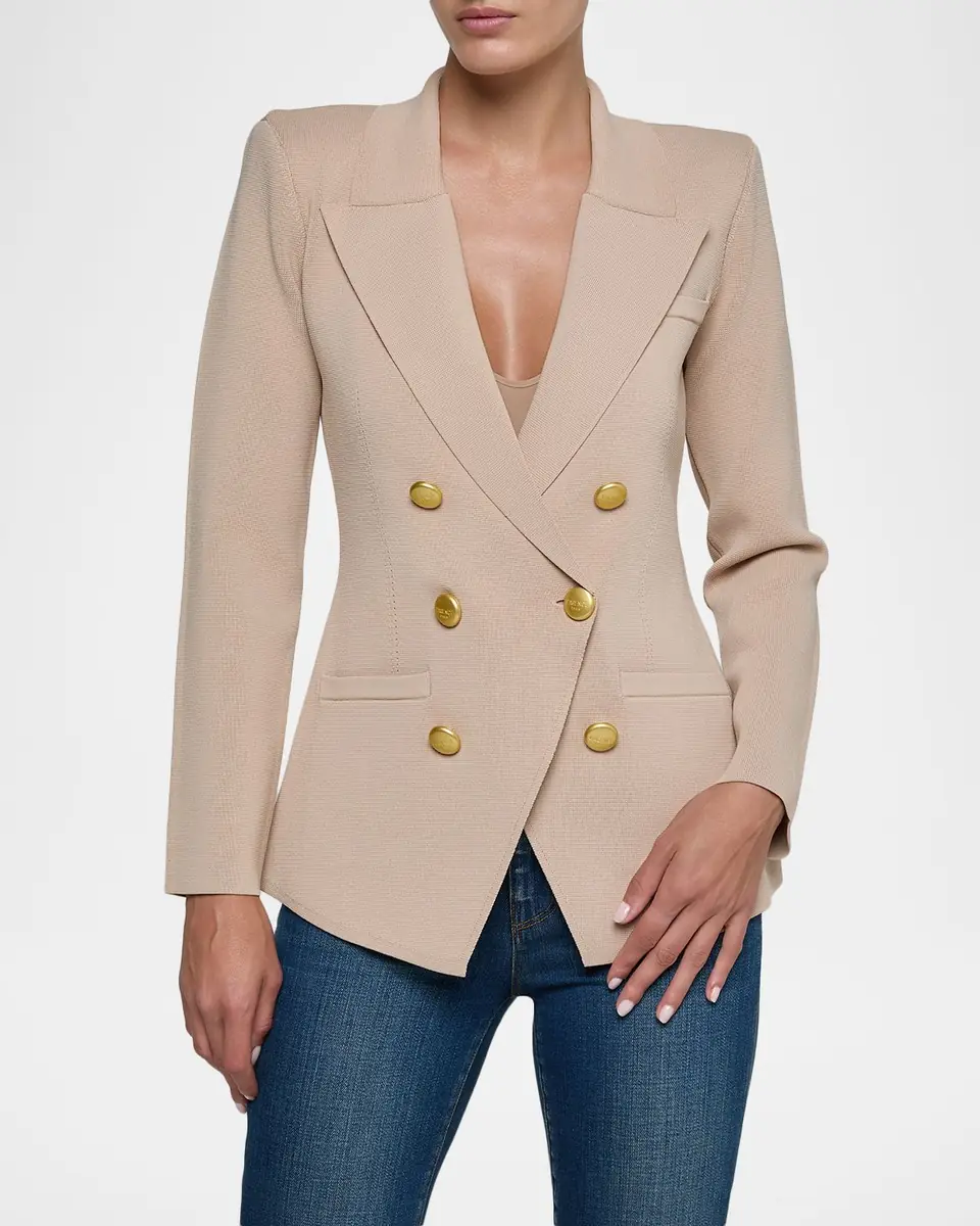 L'Agence Amelia Knit Double-Breasted Blazer | Thumbnail 3 L'Agence Amelia Knit Double-Breasted Blazer | Thumbnail 3