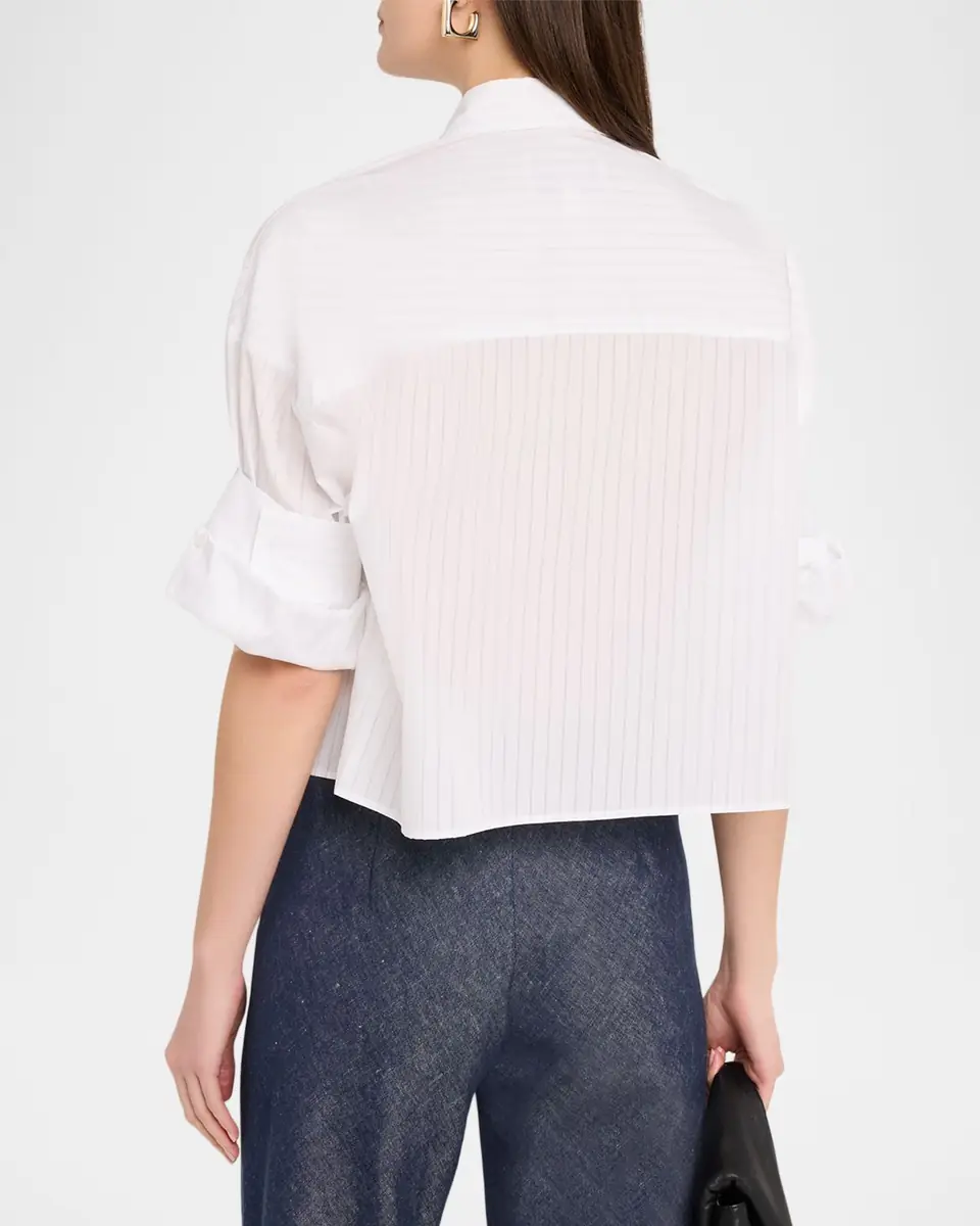 TWP Next Ex Striped Cropped Shirt | Thumbnail 3 TWP Next Ex Striped Cropped Shirt | Thumbnail 3