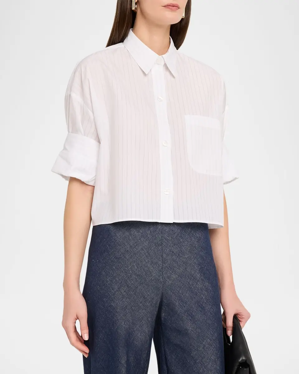 TWP Next Ex Striped Cropped Shirt | Thumbnail 4 TWP Next Ex Striped Cropped Shirt | Thumbnail 4