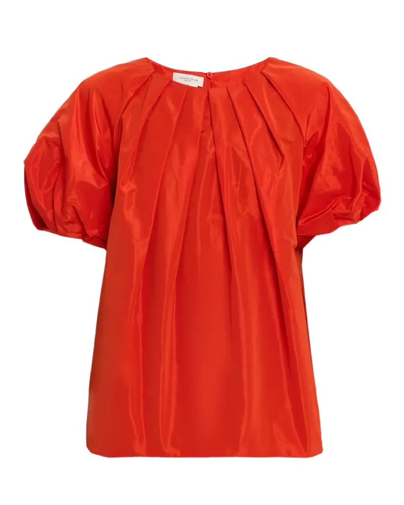 Lafayette 148 New York Pleated Puff-Sleeve Blouse | Image 1 Lafayette 148 New York Pleated Puff-Sleeve Blouse | Image 1