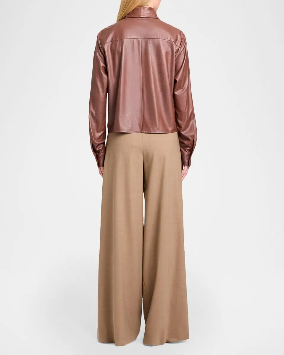 TWP Tie-Neck Leather Shirt | Thumbnail 3 TWP Tie-Neck Leather Shirt | Thumbnail 3