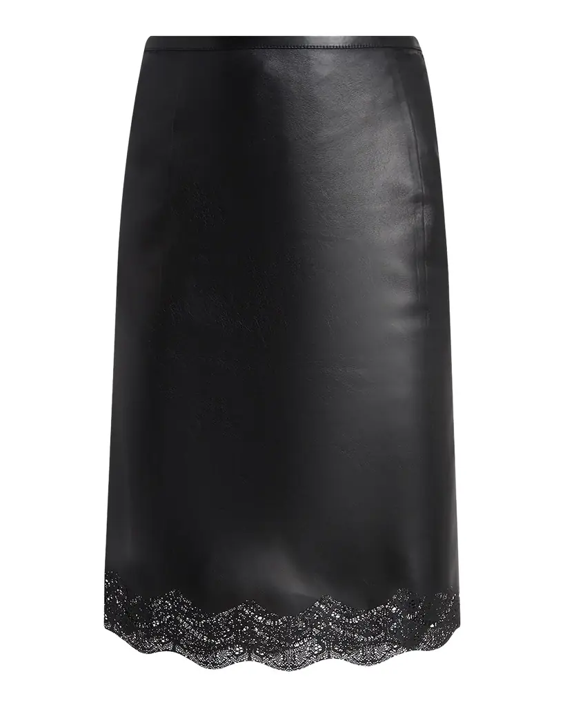 Lace Laser-Cut Leather Skirt Lace Laser-Cut Leather Skirt