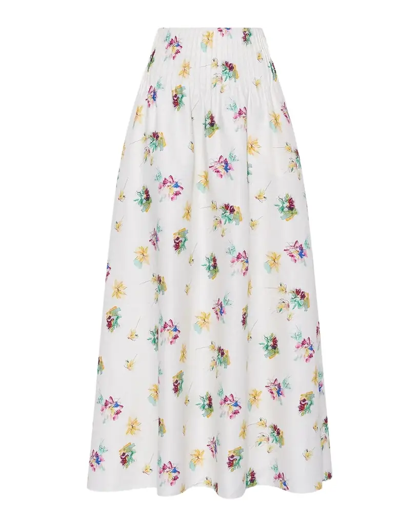 Gabriela Hearst Penelope Floral-Print Linen Midi Skirt | Image 1 Gabriela Hearst Penelope Floral-Print Linen Midi Skirt | Image 1