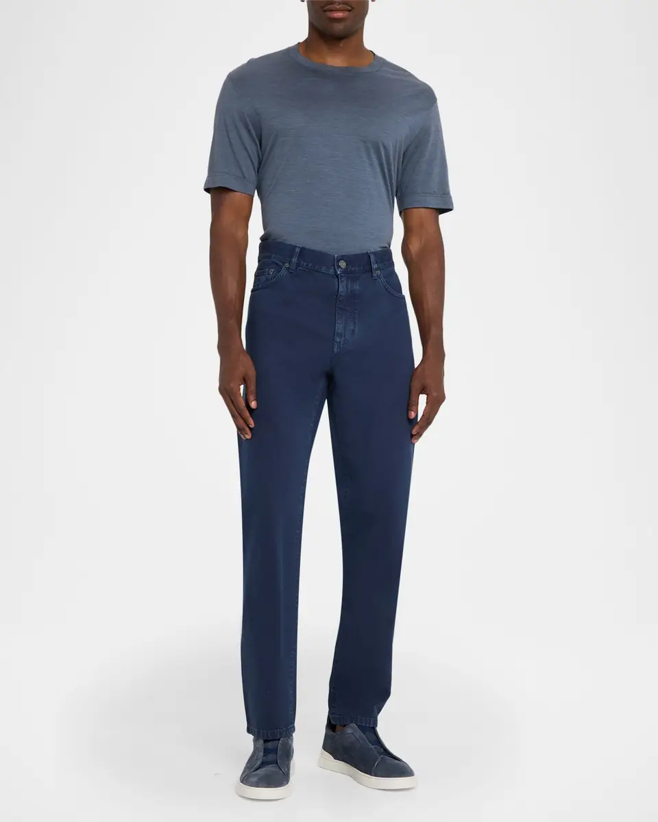 Zegna Men's Pure Cotton Slim Fit Five-Pocket Jeans | Thumbnail 2 Zegna Men's Pure Cotton Slim Fit Five-Pocket Jeans | Thumbnail 2